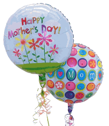 Happy Mother's Day 2 Balloon Bouquet with flowers