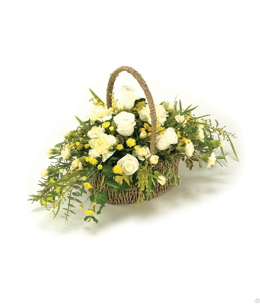 Basket Yellow and White