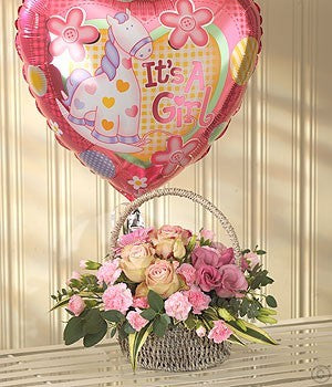 Pink Bundle Gift Set (Flowers & Balloon)