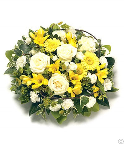 Posy Arrangement - Yellow & White