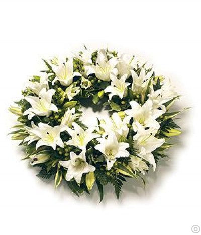 Wreath (Lilies) White & Green